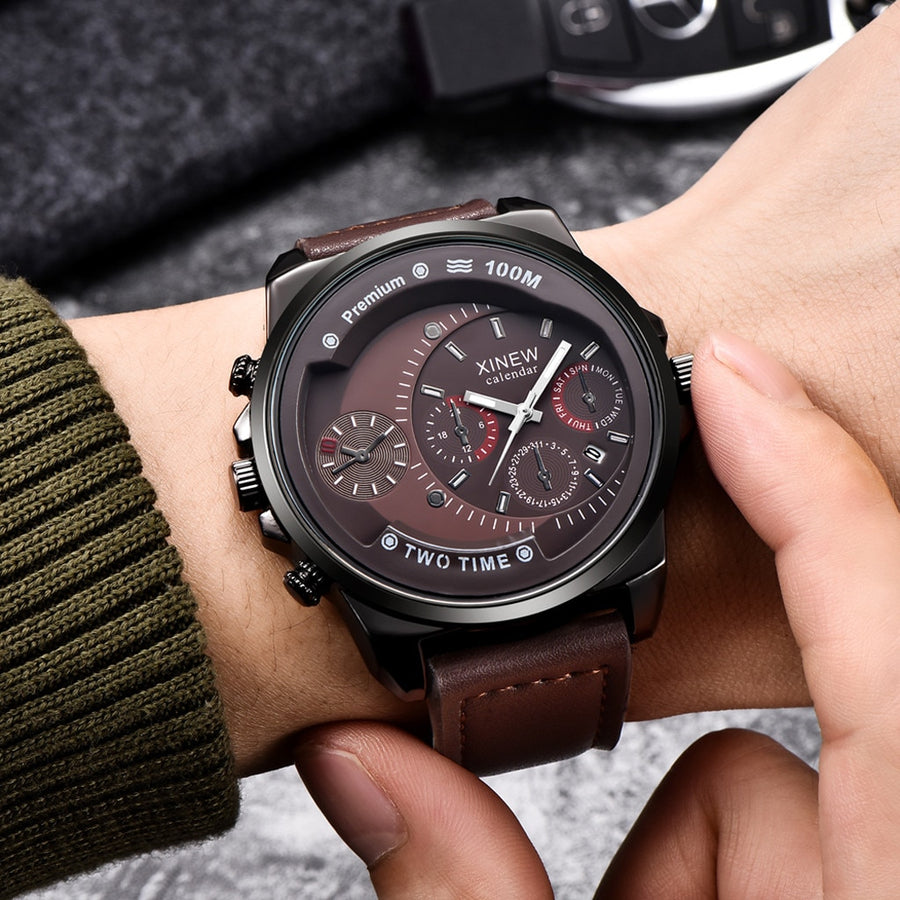 Luxury men's Watch Business Watch High Quality Leather