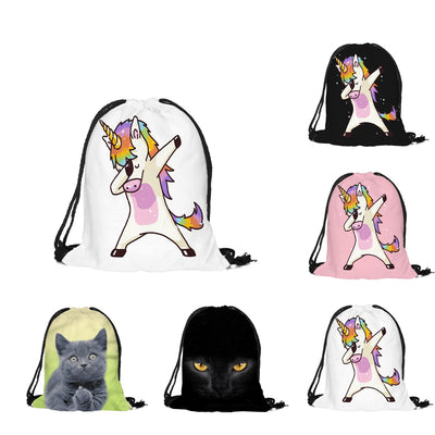 2018 New Cute Kid Baby Unicorn Pattern Sport Bags Swimming Bags Gym Pump Bag Sports School Drawstring Boy Girl Backpack Hot Sale