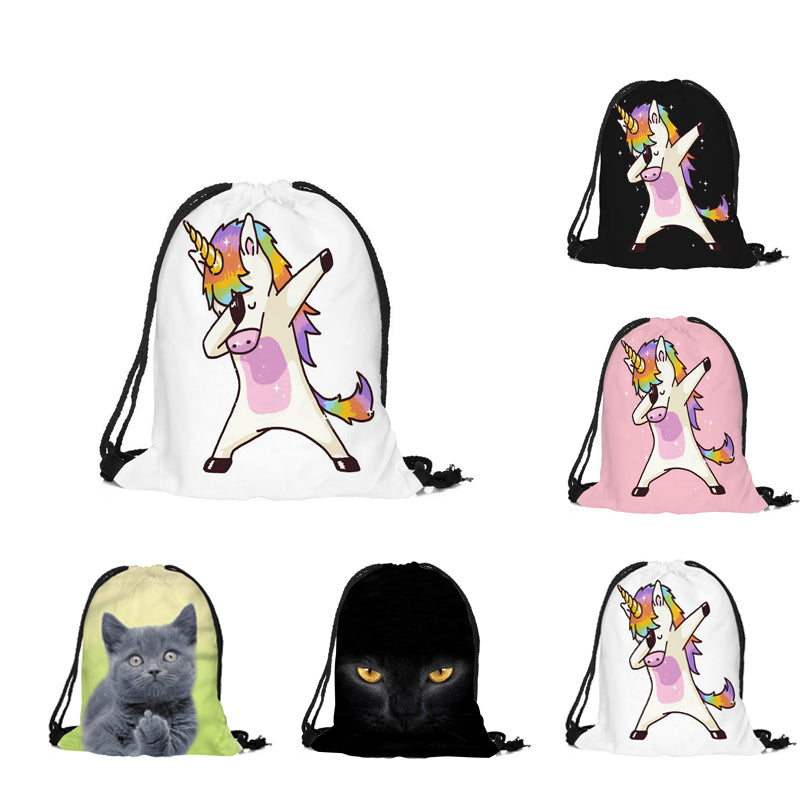 2018 New Cute Kid Baby Unicorn Pattern Sport Bags Swimming Bags Gym Pump Bag Sports School Drawstring Boy Girl Backpack Hot Sale