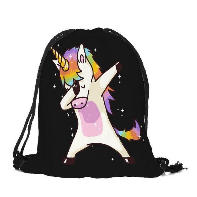 2018 New Cute Kid Baby Unicorn Pattern Sport Bags Swimming Bags Gym Pump Bag Sports School Drawstring Boy Girl Backpack Hot Sale
