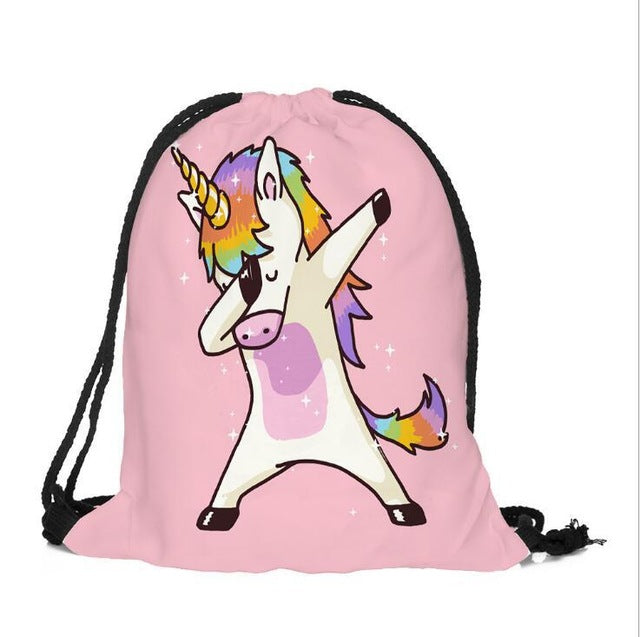 2018 New Cute Kid Baby Unicorn Pattern Sport Bags Swimming Bags Gym Pump Bag Sports School Drawstring Boy Girl Backpack Hot Sale
